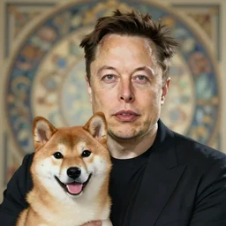 photorealistic portrait photograph of elon musk with a shiba inu dog, handsome, depth of field, soft focus, highly detailed, intricate, realistic, national geographic cover, soft glow, textured, artstation, concept art, sharp focus, illustration, art by artgerm and greg rutkowski and alphonse mucha