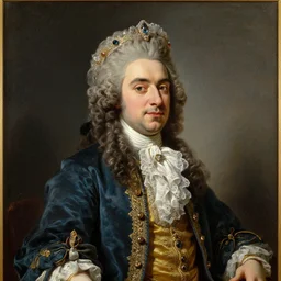 High-Quality rococo style portrait of a Moroccan noble, oil on canvas, painted by Antoine Watteau