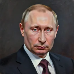 frazetta portrait painting of vladimir putin , nighttime ,daytime , backlight , detailed visible brushmarks