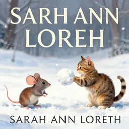 mouse and cat having a snowball fight by sarah ann loreth