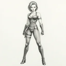 scarlett johansson as spawn in afro samurai anime style pencil and ink manga, full body action pose, dramatic lighting in a post apocalyptic cyberpunk city, at night with dramatic moonlight
