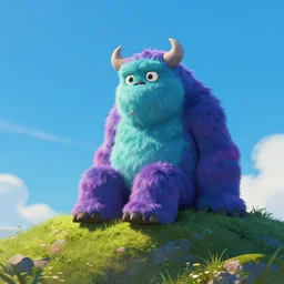 giant monster sitting alone top of the hill, sad face, fantasy, elegant, digital painting, artstation, unreal engine, octane render, sharp focus, vibrant colors, high contrast illustration