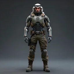 full body portrait of future soldier, arabic, male, cybernetic, glowing particles, sinister, perfect, symmetrical, photo realism, hyper realistic, ultra - realistic, 8 k, insanely detailed and intricate, unreal engine 5 — w 4 0 9 6 — h 2 1 6 0