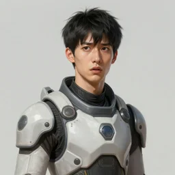 portrait of a man by greg rutkowski, he is about 3 0 years old, short black hair with bangs, scared and incredulous, very tall and slender, he is wearing futuristic space gear, highly detailed portrait, digital painting, artstation, concept art, smooth, sharp foccus ilustration, artstation hq