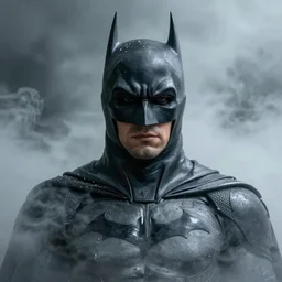 Surreal portrait of a Batman, fairy dust, photo realistic, highly detailed, mist, trending on artstation, ultra realistic, octane render by Gerald Brom and Zdzisław Beksiński
