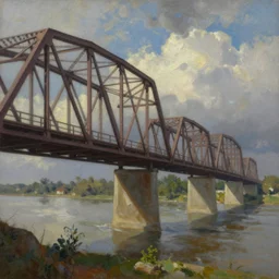 beautiful painting of sargent texas bridge by olaf krans