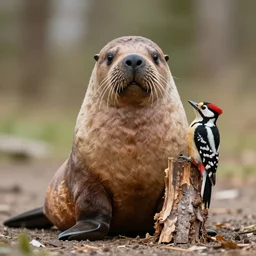 hybrid of wally walrus and wood woodpecker