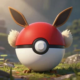fan artist demake pokeball resident eevee evil sisters pokeball high resolution CGsociety rendering pokeball