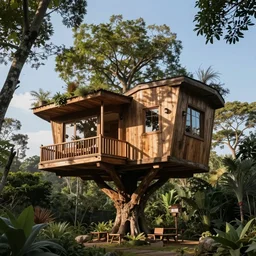 sustainable treehouse brutalist architecture