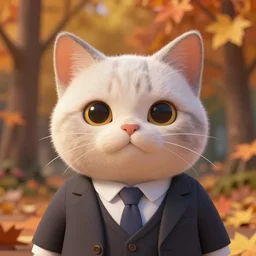 very beautiful portrait of an extremely cute and adorable cat wearing suit, smooth, perfect face, fantasy, character design by mark ryden and pixar and hayao miyazaki, sharp focus, concept art, harvest fall vibrancy, intricate detail, cinematic lighting, hyperrealistic, 3 5 mm, diorama macro photography, 8 k, 4 k