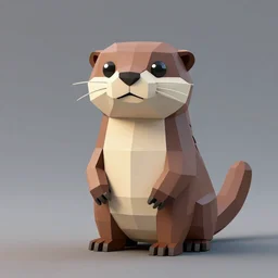 low poly otter