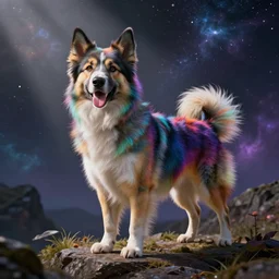 rainbow cosmic dog