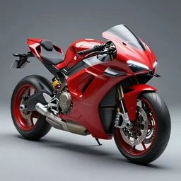 a futuristic motorbike, red, high detail, cinematic light, cyberpunk