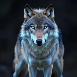glowwave portrait of wolf, au naturel, hyper detailed, digital art, trending in artstation, cinematic lighting, studio quality, smooth render, unreal engine 5 rendered, octane rendered, art style by klimt and nixeu and ian sprigger and wlop and krenz cushart.