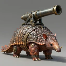 a giant armadillo with a giant cannon in his back, exoskeleton, technology, elegant,, highly detailed, digital painting, artstation, concept art, smooth, sharp focus, illustration, art by krenz cushart and artem demura and alphonse mucha