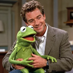 film still of Kermit the Frog as Martin Riggs in Lethal Weapon, 4k