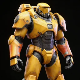 Fallout T-60 Power Armor Concept Art, vibrant colors, 8k photorealistic, black background, HD, high details, trending on artstation