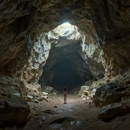 atmospheric render of cave, rendered with blender, 4 k
