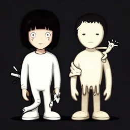 junji ito x keith haring collaboration art, digital illustration
