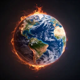 burning planet earth