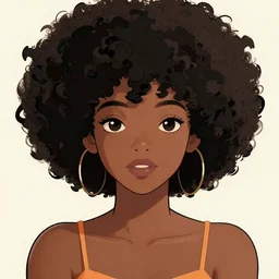 a beautiful black woman with an afro, trending on artstation, by yoshitaka amano