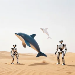 🕊 as 🐋 as 🐘 as 🤖 as 👽 as 🐳, desert, white paper photography by kim jung gi, isaac asimov and marc simonetti