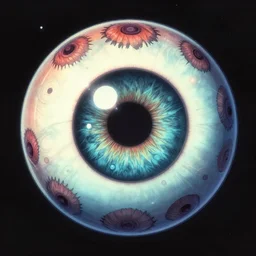 fractal eyeball temari ball argus panoptes illustration by junji ito