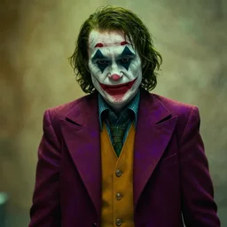 a movie still of Ron Burgundy as The Joker in the new movie Batman
