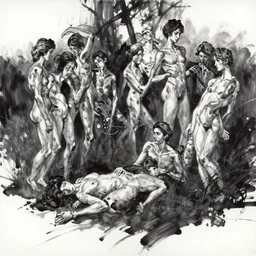 highly detailed oil painting of bodies in nature, ink splash, sharp focus, dramatic, dynamic lighting, elegant, open space, harmony, white background, dark, masterpiece, by jenny saville, by lucian freud, by riccardo federici, by james jean, by craig mullins, by jeremy mann, by makoto shinkai, by krenz cushart, by greg rutkowski, by huang guangjian, by gil elvgren, illustration, ink draw, pen