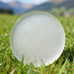 beautiful orgonite in grass field in switzerland