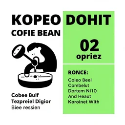 square shaped flyer design for a coffee bean roasting company, layout design, black and green colour palette, template layout