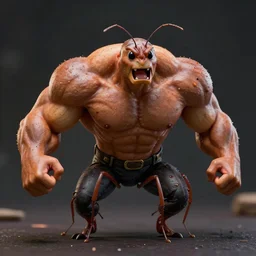 A muscular strong Ant, artistic pose, artstation, behance, movie shot, photorealistic, ultra detailed, depth of field, Vibrant colors, studio shot, cinematic, dark atmosphere, sharp focus, bokeh, 8k