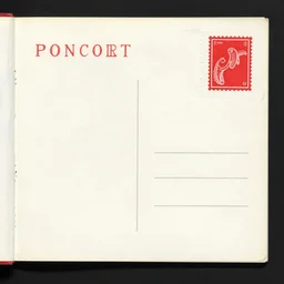 ripped up postcard with stamp