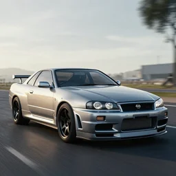 unreal engine render of a nissan skyline, cinematic, raytracing