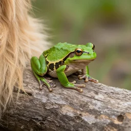 Frog on a dog on a log, photography