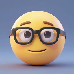 a 3 d render of a nerd emoji