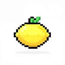 32 bit pixel retro video game lemon icon,