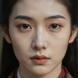 close up portrait of a warrior with a clean carpet painted symmetrical face, depth of field, intricate, delicate, by Jonas Jensen