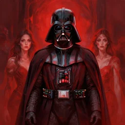 a portrait of darth vader, elegant, ethereal horror red and dark fantasy art by greg rutkowski and magali villanueve and monet con