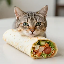 a cat burrito