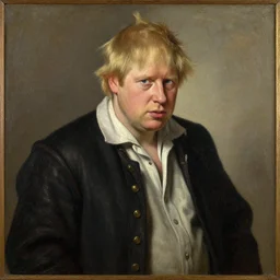 a painting of boris johnson as a common peasant in 1 2 th century england, british museum, oil on canvas