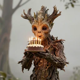 treebeard blowing out birthday candles, fantasy art, octane render, unreal engine 5, highly detailed, high quality, 8 k, soft lighting,