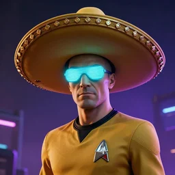 glowing sombrero captain picard wired sunglasses tng huge hat huge hat, in cyberpunk 2 0 7 7 cp 2 0 7 7
