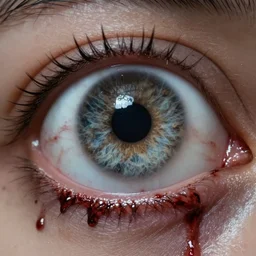 scary bloody realistic eyeballs. spooky human eyeball, render