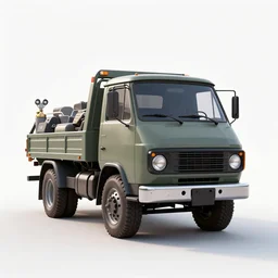 retro tow truck, stylized 3d render, isolated on a pure white background, centered, entire object in frame, sharp focus, soft studio lighting