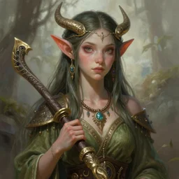 a beautiful goblin druid, highly detailed, digital painting, artstation, sharp focus, illustration, art by tan zi and ayanamikodon and alphonse mucha and wlop