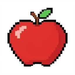 pixel art of an apple