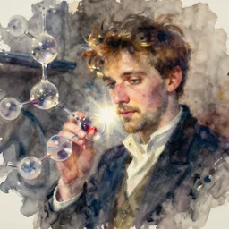 chemical reaction, intricate watercolor painting by john singer sargent