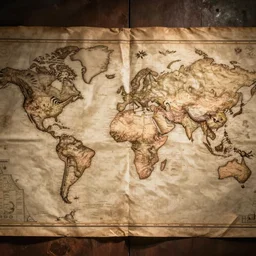 An old world map, widescreen ratio