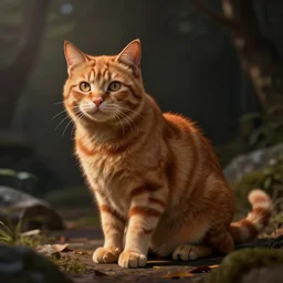 unreal engine of a ginger cat